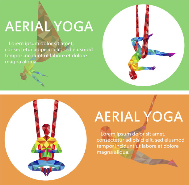 空中瑜伽飞行员与女性剪影图片下载