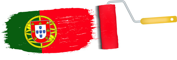 笔触与葡萄牙国旗隔离图片下载
