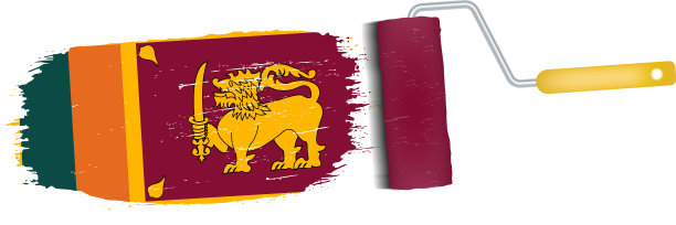 一笔与斯里兰卡国旗隔离图片下载
