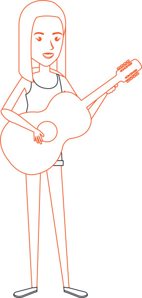 弹吉他的女人图片下载