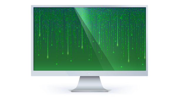 计算机屏幕上矩阵的二进制计算机代码图片下载