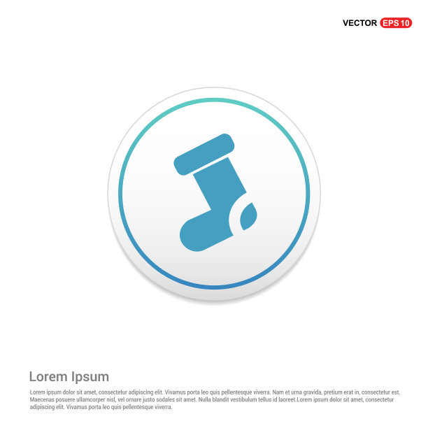 图标袜子六边形白色背景图标模板图片下载