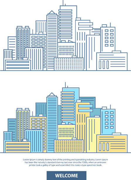 城市摩天大楼横横幅旅行图片下载