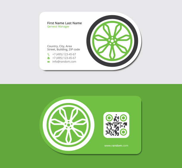 卡车公司的绿色名片图片下载