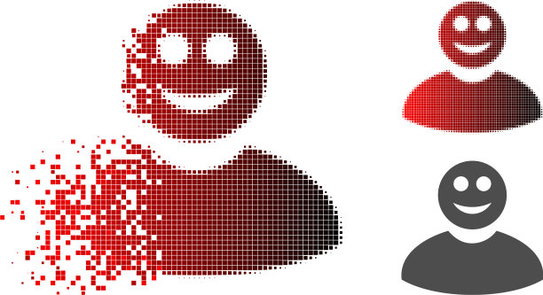 移动像素半色调微笑男人图标图片下载