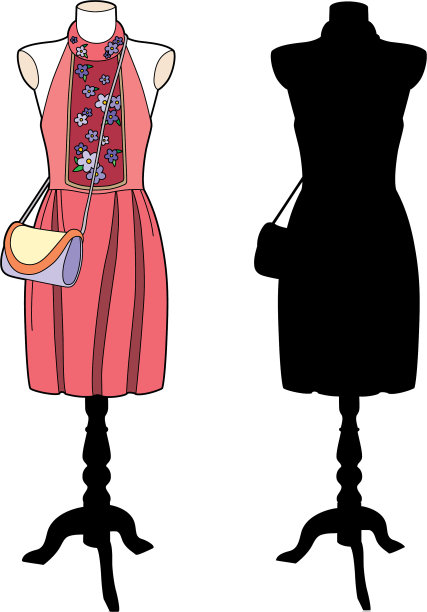 模特穿着粉红色的裙子图片下载