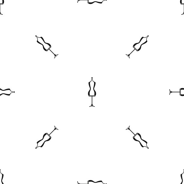 人体模型图案无缝黑色图片下载