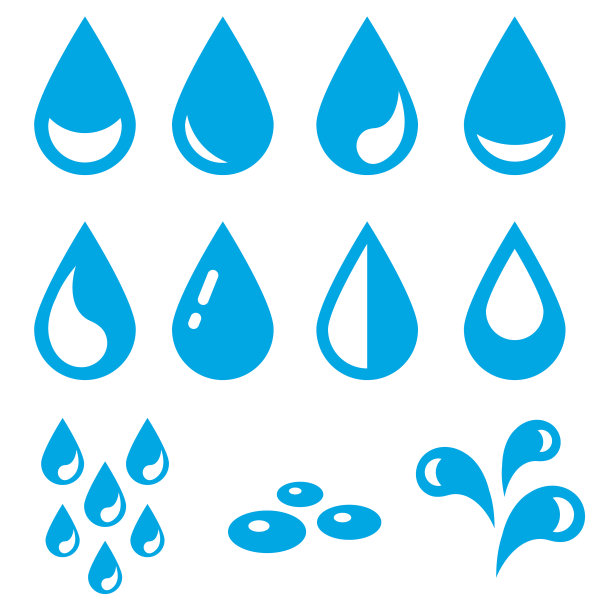 水滴孤立在白色上的图标图片下载