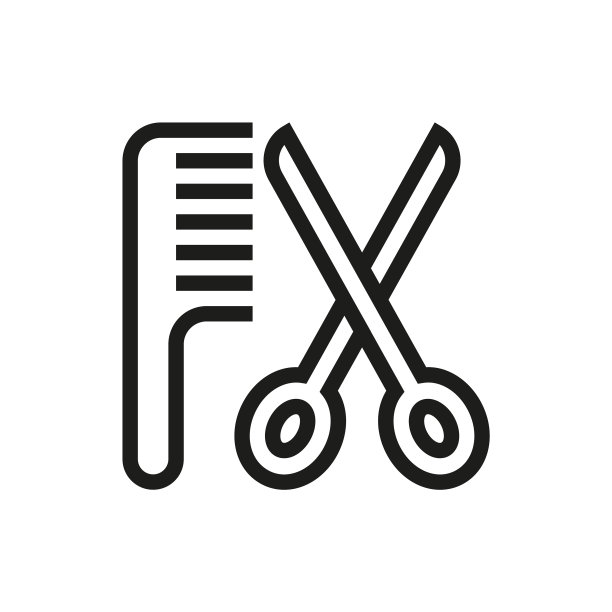 发廊与剪刀和梳子图标图片下载