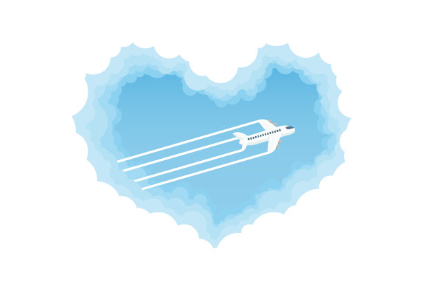 飞机在云心中图片下载