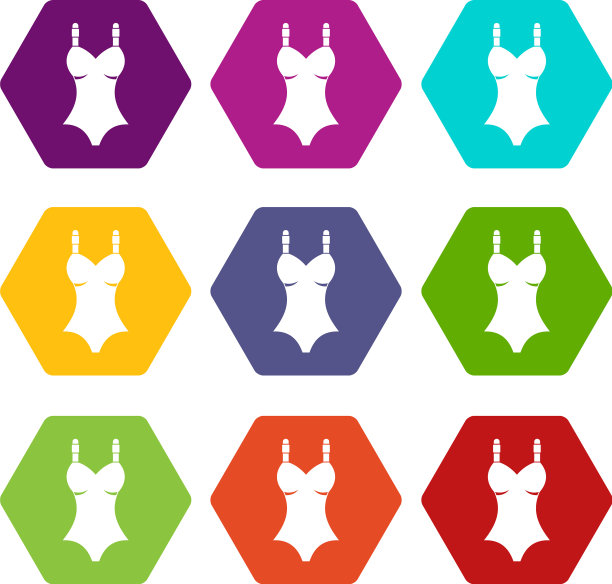 泳衣图标设置颜色六面体图片下载