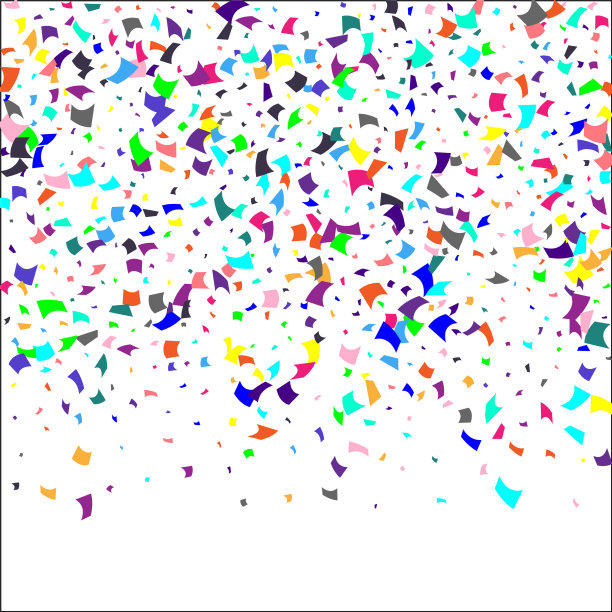 白色背景上五颜六色的五彩纸屑图片下载