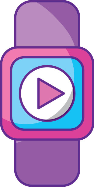 智能手表与媒体播放器孤立图标图片下载