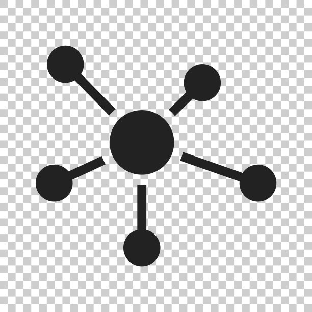 扁平风格的社交网络分子DNA图标图片下载