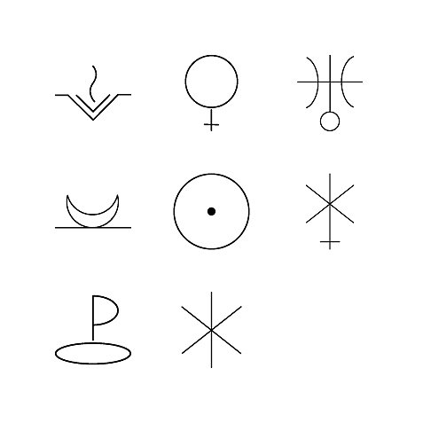 占星线性图标设置简单的轮廓图标图片下载