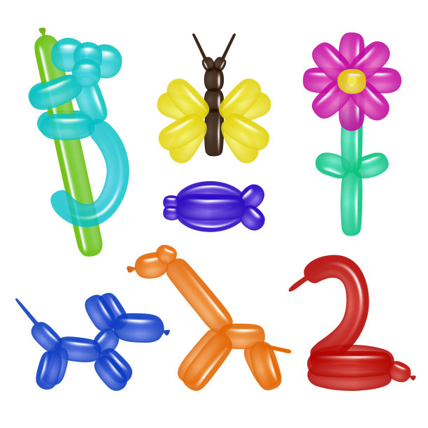 气球动物和花集图片下载