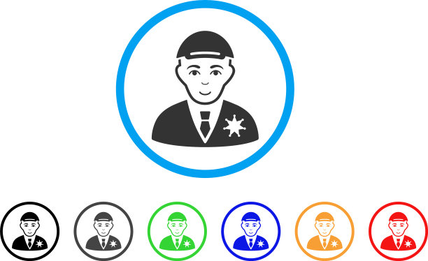 警长圆形图标图片下载