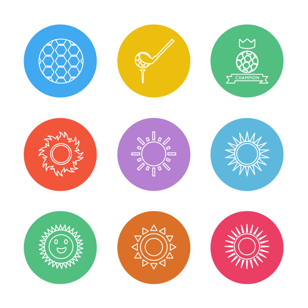 天气运动气候高尔夫eps图标集图片下载