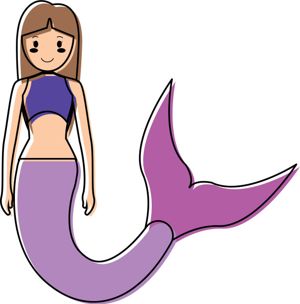 一头棕色长发的美人鱼图片下载