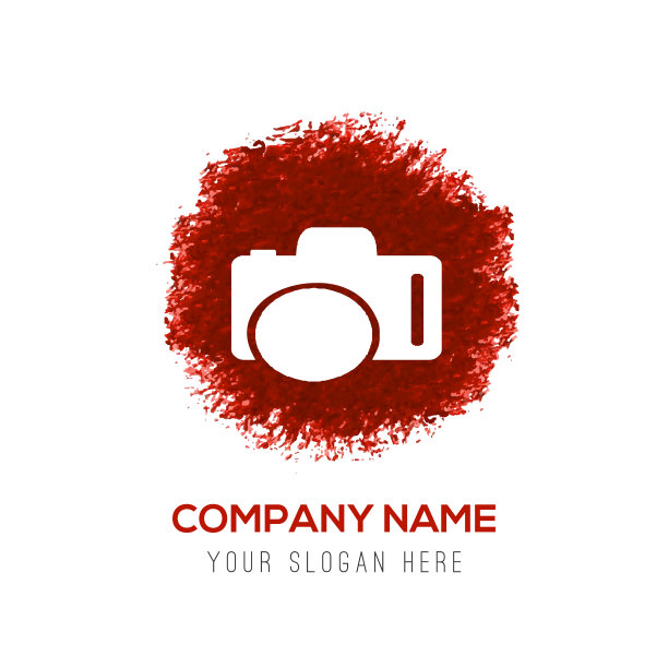 照片相机图标-红色水彩圈飞溅图片下载