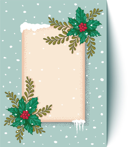 圣诞植物明信片图片下载