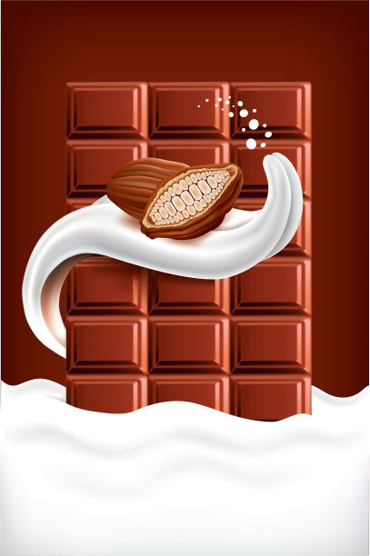 牛奶洒在舌头上，可可粉和巧克力图片下载