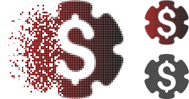 溶解虚点半色调金融设置齿轮图片下载