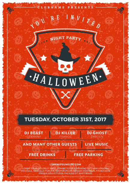 万圣节庆祝的复古标签上图片下载