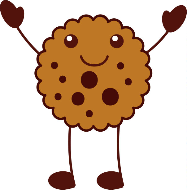 卡通厨师巧克力曲奇饼干的情感卡哇伊图片下载