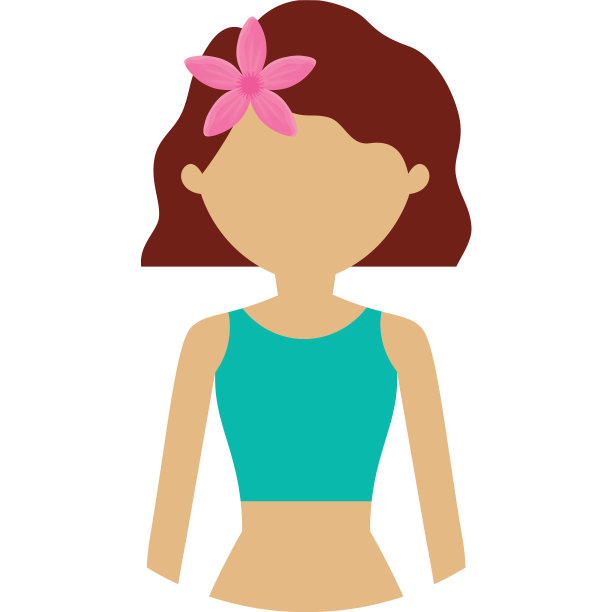 头发带花扣的女人图片下载