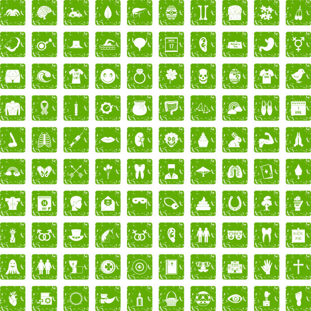 100春季假日图标设置垃圾绿图片下载