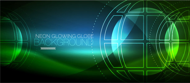 技术地球概念氖辉光行星图片下载