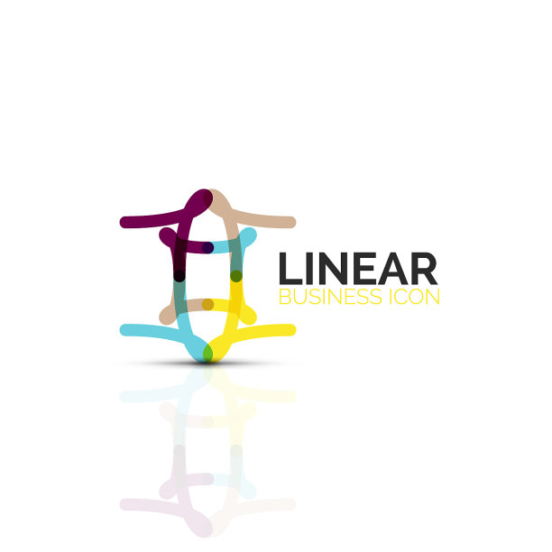 抽象的花朵或星星极简的线性图标图片下载