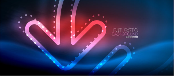 高科技霓虹发光箭头背景图片下载