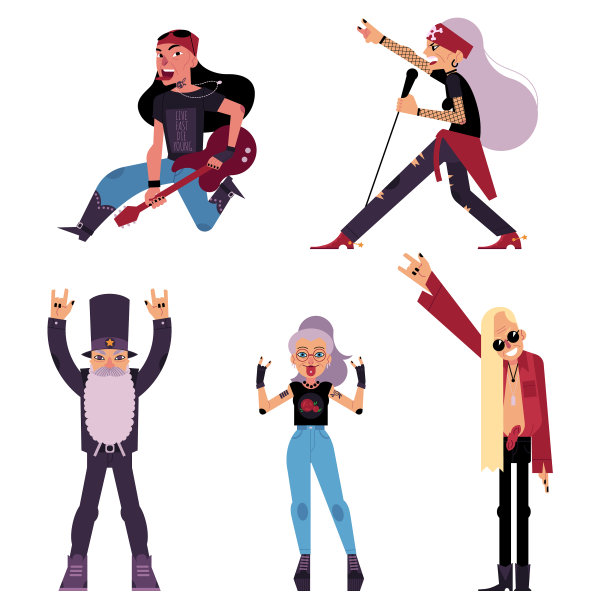 一套老摇滚音乐家和歌手图片下载