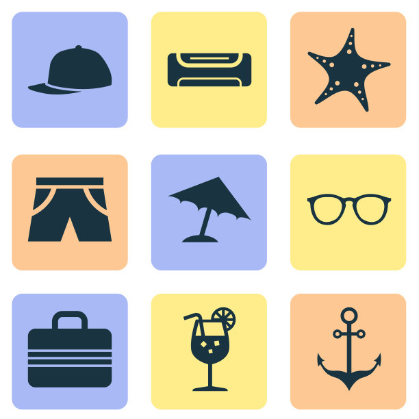 夏季图标设置与新鲜果汁伞图片下载