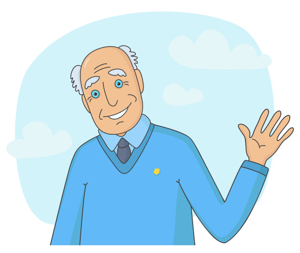 老人挥着手图片下载