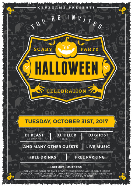 万圣节庆祝的复古标签上图片下载