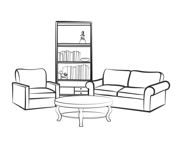 室内家具，沙发，桌子，书架，生活图片下载