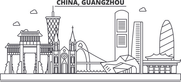 中国广州建筑线天际线图片下载
