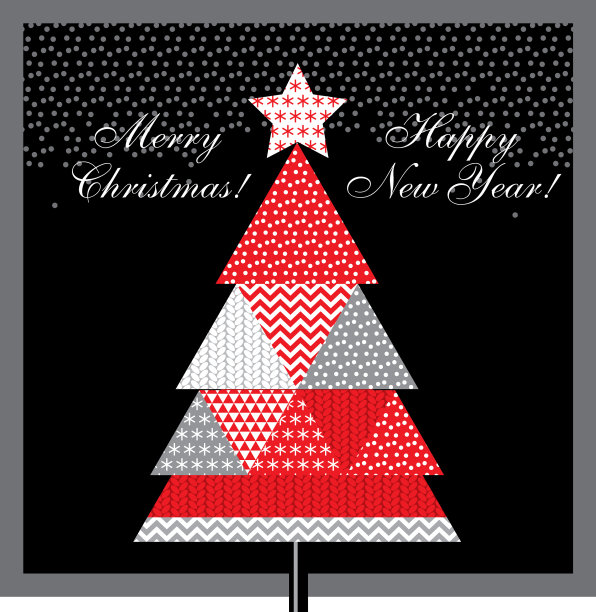 拼凑风格的圣诞树图片下载