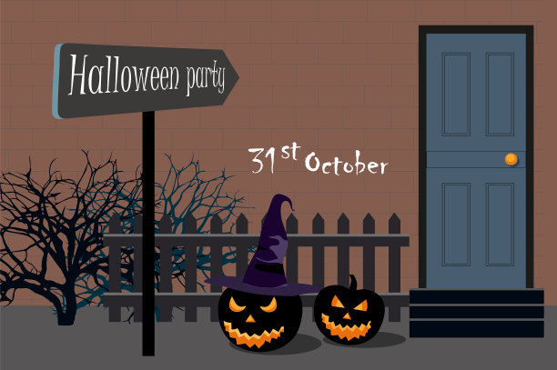 院子里有两个万圣节南瓜图片下载