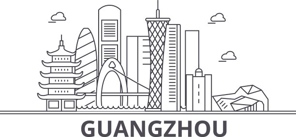 广州建筑线天际线图片下载