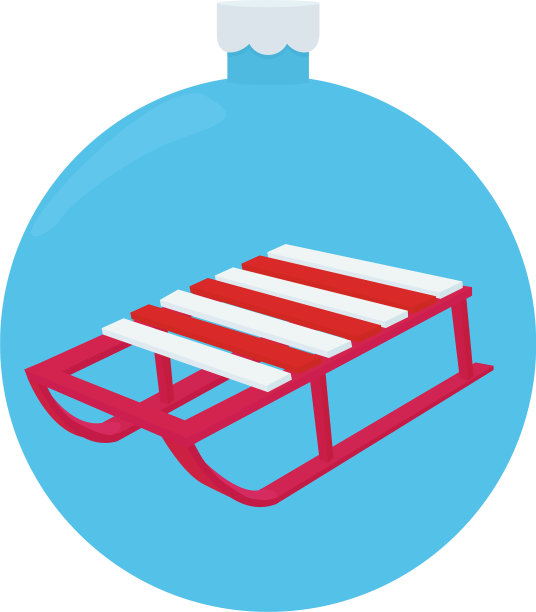 木制的红色雪橇图片下载