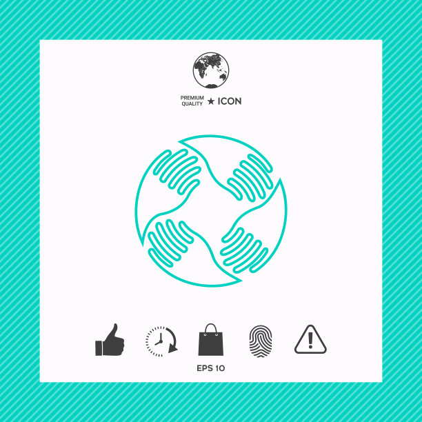 团队手标志人类连接线图标图片下载