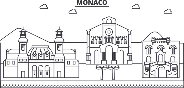 摩纳哥建筑轮廓线图片下载
