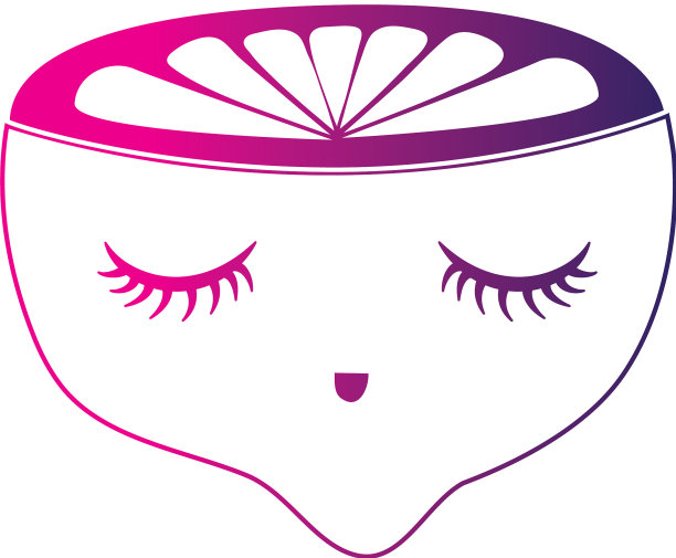 剪影柠檬水果卡哇伊闭上眼睛图片下载