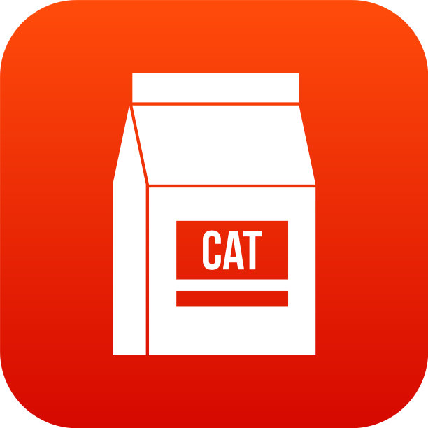 猫粮袋图标数码红色图片下载