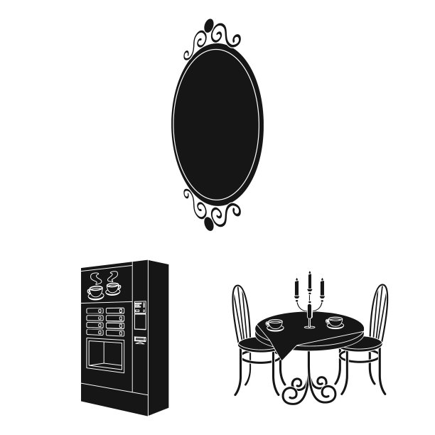 家具和室内黑色图标设置图片下载