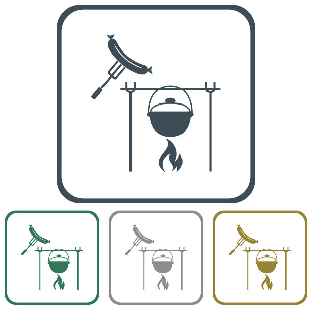 火锅和香肠图标图片下载